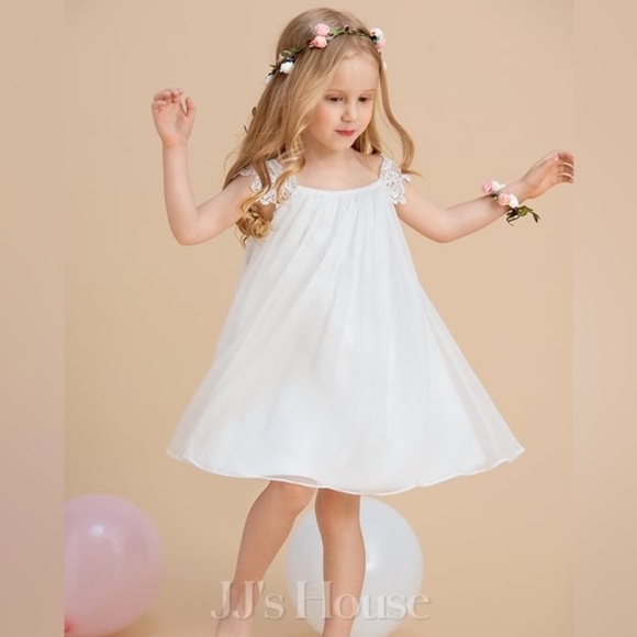 JJs House Other - NWT JJ's House Flower Girl Dress Off White 3T Chiffon Sleeveless Lace